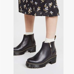 Dr. Martens AirWair Chelsea Rometty II black smooth leather boot, size 7 EU 38